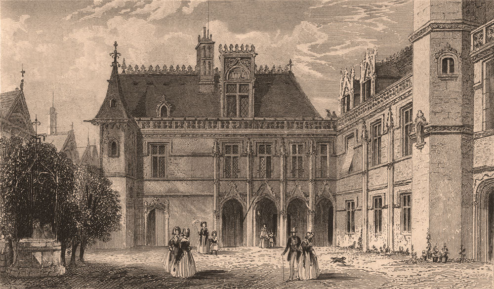 PARIS. Hotel de Cluny I. BICKNELL 1845 old antique vintage print picture